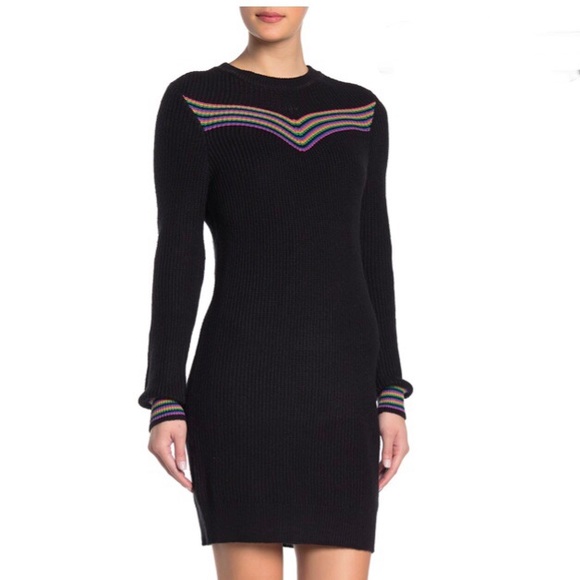 ABOUND - Striple Crew Neck Sweater Drees Black . - Picture 1 of 4